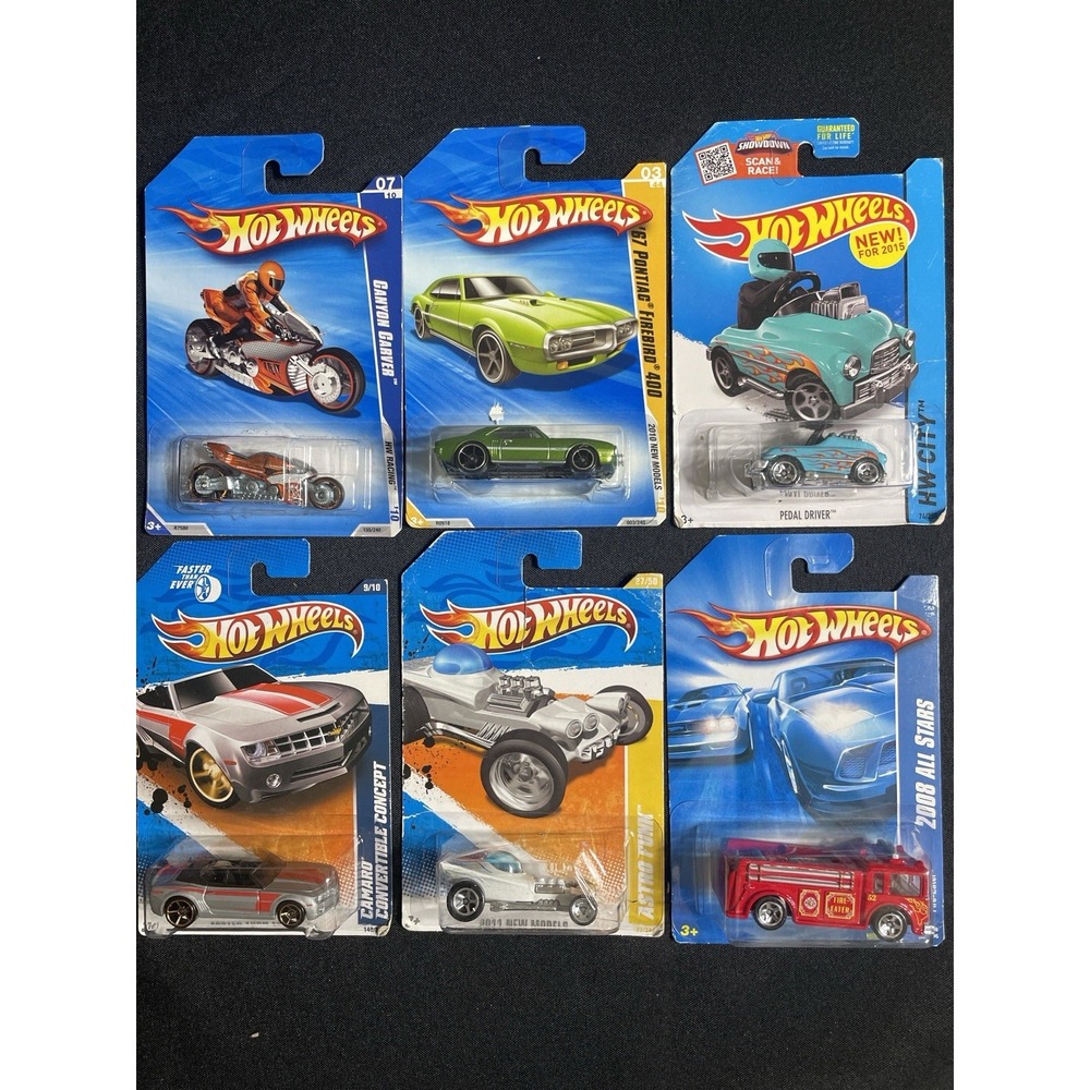 Hot Wheels Lot of 6 Sealed Cars Mixed Models 2008–2015 Mainline